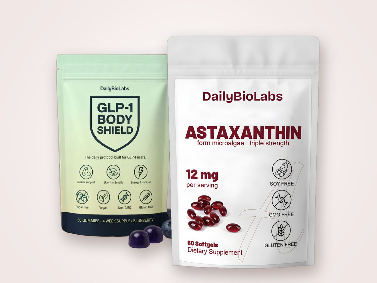 DailyBioLabs GLP-1 Body Shield and Astaxanthin pouches