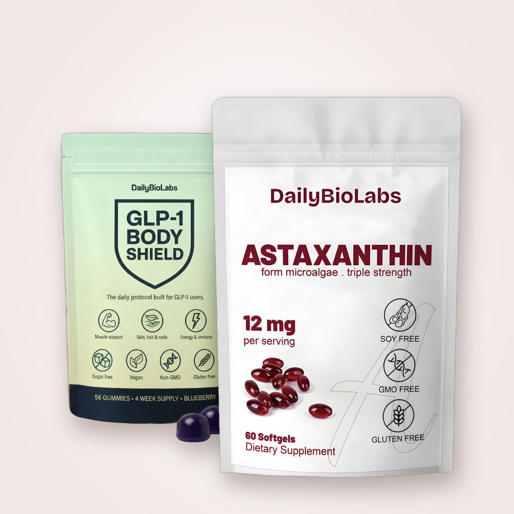 DailyBioLabs GLP-1 Body Shield and Astaxanthin pouches